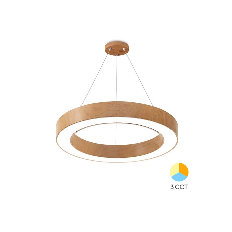 Plaf. LED SUSP 45W 3000/4000/6500K Lemn blade RND