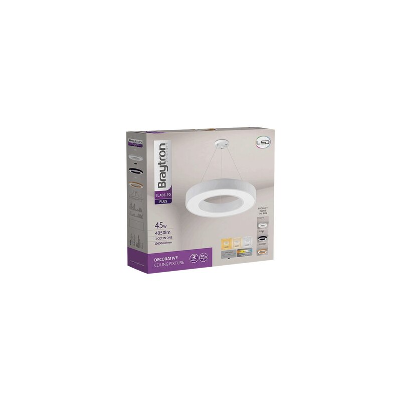 Plaf. LED SUSP 45W 3000/4000/6500K Lemn blade RND