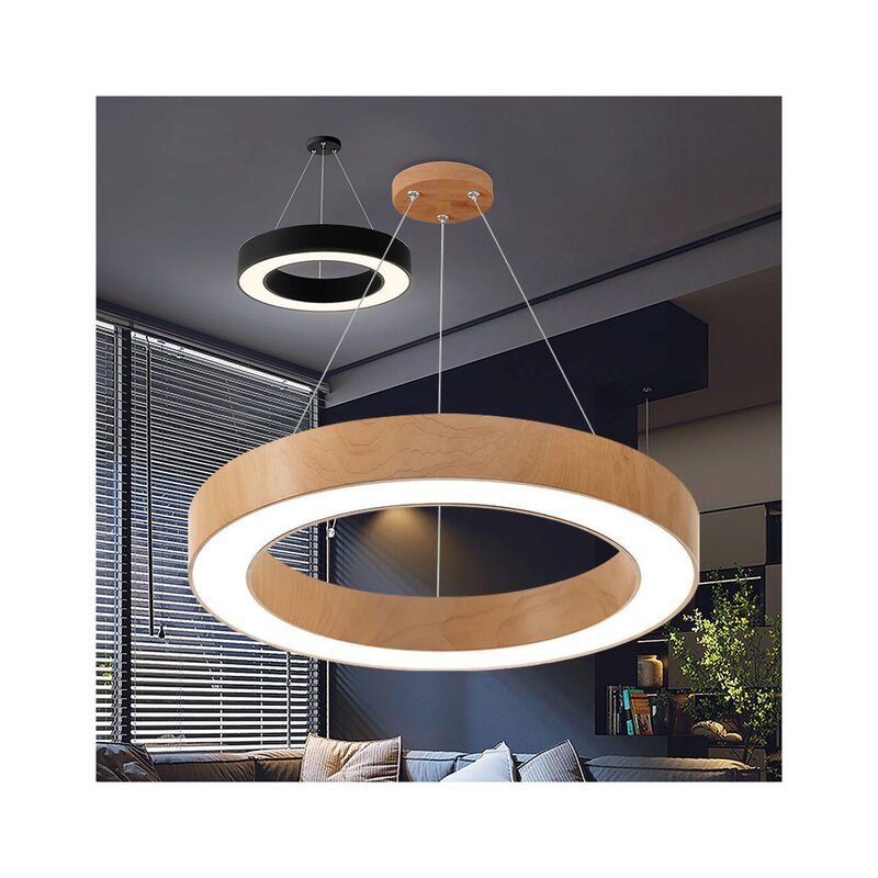 Plaf. LED SUSP 45W 3000/4000/6500K Lemn blade RND
